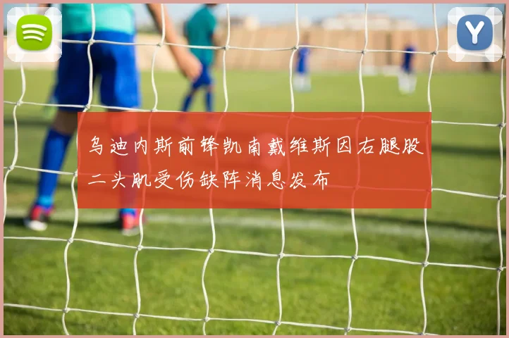 乌迪内斯前锋凯南戴维斯因右腿股二头肌受伤缺阵消息发布